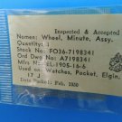 Vintage Elgin 17J Military Pocket Watch Wheel Minute Assembly Parts 1950 USA