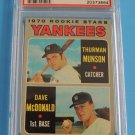 1970 Topps Baseball Yankees Rookies Thurman Munson McDonald #189 PSA 6 EX-MT