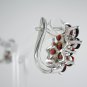 Red Garnet Earring Natural Gems 925 Sterling Silver
