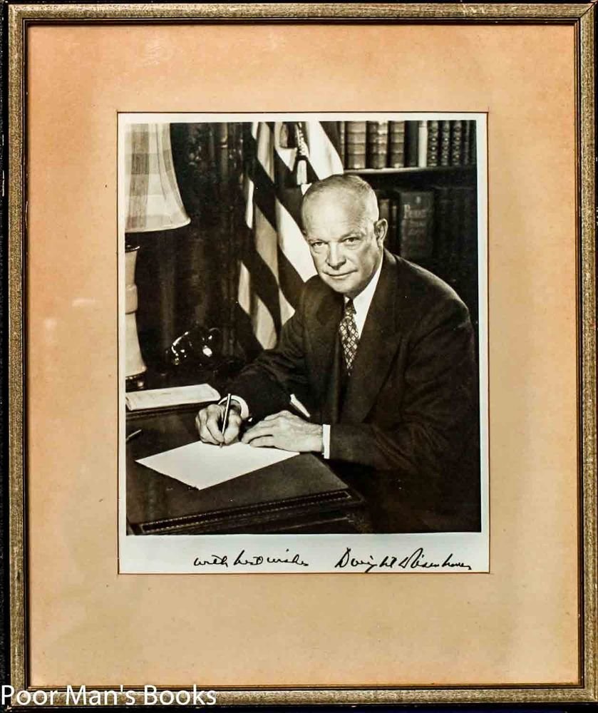 EISENHOWER SIGNED B/W FRAMED PHOTO OF PRESIDENT DWIGHT D ...