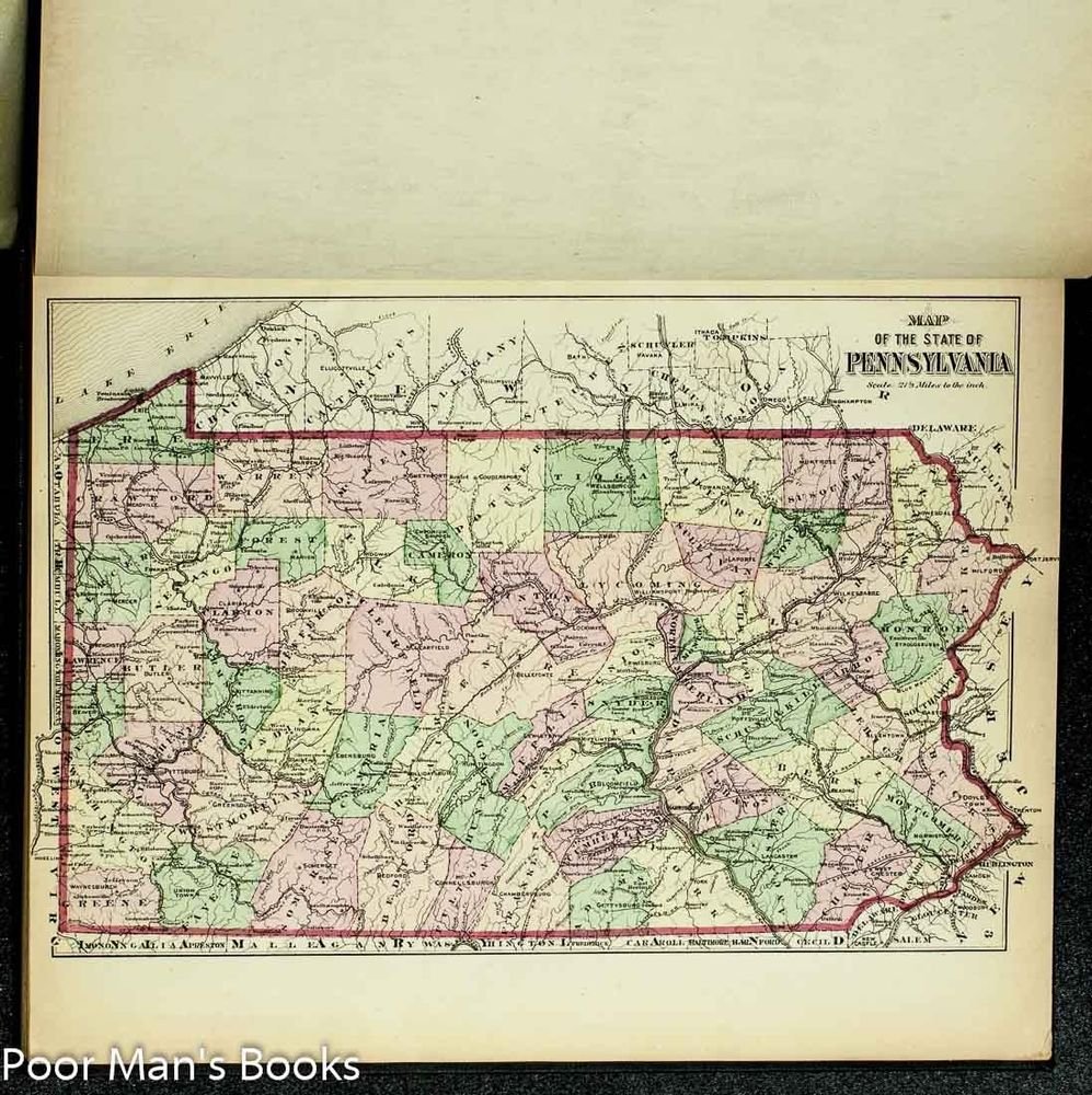 ATLAS OF LUZERNE COUNTY, PENNSYLVANIA FROM ACTUAL SURVEYS . 1873 hand ...