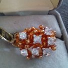 RING/CUBIC ZIRCONIA/CLUSTER STYLE/18K GOLD ELEC.RING/MIB/VINTAGE/7 STONE CLUSTER