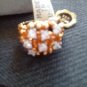 RING/CUBIC ZIRCONIA/CLUSTER STYLE/18K GOLD ELEC.RING/MIB/VINTAGE/7 STONE CLUSTER