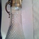 PITCHER/DIAMOND/CUT GLASS/DECANTER/CARAFE/PRE-OWNED/NEEDS TLC/SILVER PLATE TOP