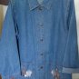 JEAN JACKET DENIM SHIRT JACKET WITH LARGE EMBELLISHED POCKETS ARTIST STYLE LARGE
