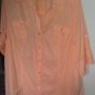Blouse AVENUE V-NECKLINE TAB SLEEVE  2 FRONT POCKETS   PALE ORANGE 100% COTTON