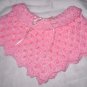 PONCHO BABY 8 TO 14 MOS. COWL PONCHO WITH PICO EDGING BRIGHT PINK NEW HAND MADE