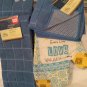 KITCHEN BAR BUNDLE (2) TOWELS (2) SCRUBBIE (1) OVEN MITT NEW BLUES PRINT MITT