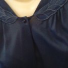 Lounge Coat Nightgown Sleepwear Vassarette Ladies Navy Blue Coat Vintage Medium
