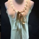 Tory Burch Women's Ivory 100% Cashmere Sweater w/ Silk Ribbon Size M