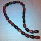 Red/Black Agate Barrel Beads  - 15" Strand - Free FAST Shipping - 8400224