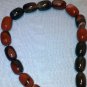 Red/Black Agate Barrel Beads  - 15" Strand - Free FAST Shipping - 8400224