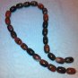 Red/Black Agate Barrel Beads  - 15" Strand - Free FAST Shipping - 8400224