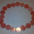Pink/Cherry Quartz Glass Octagon Beads  - 16" Strand - Free FAST Ship - 8400223