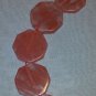 Pink/Cherry Quartz Glass Octagon Beads - 16" Strand - Free FAST Ship - 8400223