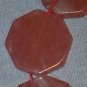 Pink/Cherry Quartz Glass Octagon Beads - 16" Strand - Free FAST Ship - 8400223