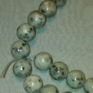 Pale Green Sesame Jasper Round beads - 12mm - 15" Strand - Free FAST Shipping