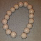 Beige/White Ceramic Round Beads - 11-12mm - 8" Strand  - Free Shipping - 8400205