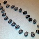 Snowflake Obsidian Faceted Ovals - 18x13mm oval - 16" Strand  - Free Shipping