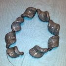White and Dark Honey Puffed Twisted Ovals - 8" Strand  - Free Shipping - 8400198