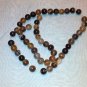 Black Agate Round Beads - 15" Strand - Blk/Brn - Free FAST Shipping - 8400195