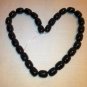 Black Agate Oval Beads - 15" Strand - Free Shipping - 8400181