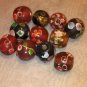 11 Multi Colored Beads, Lampworked glass, 17-19mm round - Free Shipping