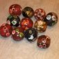 11 Multi Colored Beads, Lampworked glass, 17-19mm round - Free Shipping