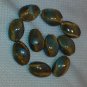 Brown and Blue Ceramic Twisted Oval Beads - (10)20x12mm- Free Shipping - 8400166