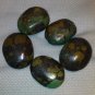 Green/Brown Large Turquoise Beads, (5) 17x15mm-37x29mm - Free Shipping - 8400159