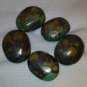 Green/Brown Large Turquoise Beads, (5) 17x15mm-37x29mm - Free Shipping - 8400159