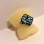 Teal Mosaic Diamond Stone Ring - Wire Wrapped - Size 7 - Free Shipping - 8400275