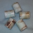 Marbled Porcelain Beads, (5) 18x14mm--22x16mm Tubes - Free Shipping - 8400158
