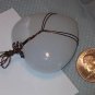 Large White Onyx Puffed Heart Pendant - Wire Wrapped - Free Shipping - 8400153
