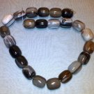 Black/Grey Agate Large Drum Beads - 15" Strand  - Free FAST Shipping - 8400193