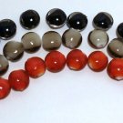 Black/Red/Grey Glass Flattened Round Beads - Lot of 26 - New - 8400279