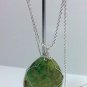 Apple Green Turquoise Pendant on 18" Sterling Silver Rope Chain - Free Shipping