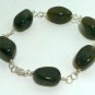 Green Moss Agate Sterling Silver Bracelet - Handcrafted - 8 1/2" - Free Shipping