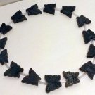Green Serpentine Carved Butterfly Beads - Strand of 15 - Free Shipping