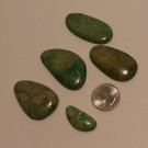 Green Chalk Turquoise Cabochons - Lot of 5 Large  - Free Shipping - 8400248