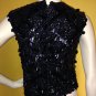 vtg 50s Fully Sequined Cami Sleeveless Blouse Top Rockabilly Retro Formal S