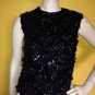 vtg 50s Fully Sequined Cami Sleeveless Blouse Top Rockabilly Retro Formal S