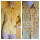NWT Ralph Lauren Sport Ruffled Blouse Button Down Shirt Top Yellow 6
