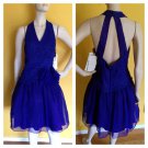 NOS Vtg 90s Scott McClintock Violet Party Dress Lace Crinoline Open Back 10 Prom