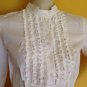 NWT Alfani Tuxedo Ruffled Front Band Collar Crisp White Blouse Button Shirt 4