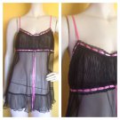 NWT Victoria's Secret Very Sheer Accordion Pleat Babydoll Gown Chemise M Nightie