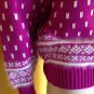 NOS vtg 80s Hot Pink White Wool Angora Handcrafted Fair Isle Sweater M Ski USA