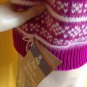 NOS vtg 80s Hot Pink White Wool Angora Handcrafted Fair Isle Sweater M Ski USA