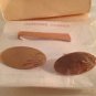 Vtg Coppercraft Solid Copper Oval Cufflinks Tie Tack Clasp Set NOS Bar Clip
