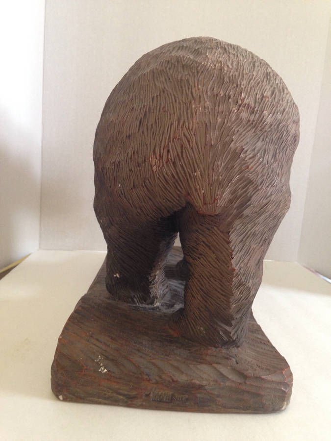 Big Austin Sculptures 1997 Miller Grizzly Bear Statue Figural Brown Ceramic Rare